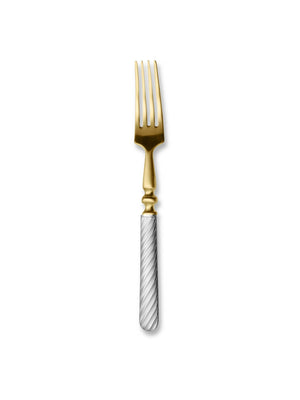 The Sefton Cutlery Range features a fork with a gold-toned head and an ornate silver handle with diagonal stripes, shown against a plain white background.