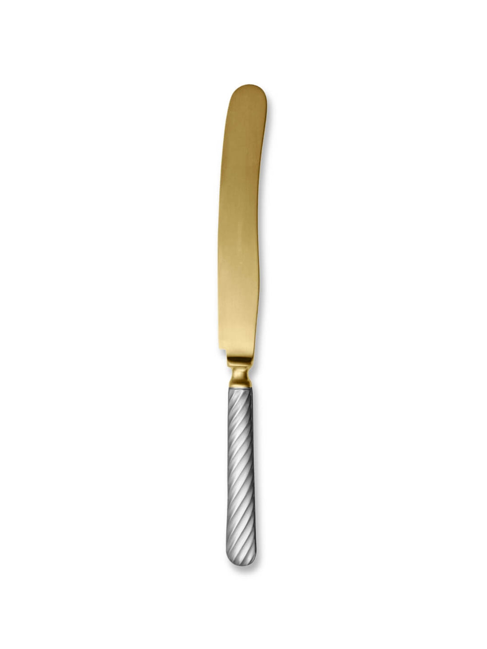 The Sefton Cutlery Range includes six luxury pieces‚Äîtwo forks, two knives, a tablespoon, and a teaspoon‚Äîwith gold-toned tops and textured silver handles, elegantly arranged in a row on a white background.