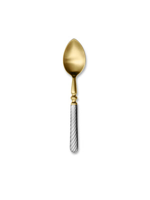 The Sefton Cutlery Range features a gold spoon with a textured silver handle, displayed on a white background‚Äîa refined two-tone piece that brings sophistication to any luxury cutlery collection.