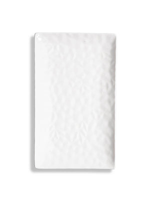 Rectangular plate from the Sky Plate Range, crafted in white ceramic with a subtle textured pattern and modern dinnerware style, presented on a plain white background.