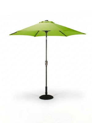 The Amalfi Parasol from our Colourful Parasol Collection features a large lime green round canopy and black pole, providing weather-resistant, stylish shade for outdoor events—all showcased on a white background.