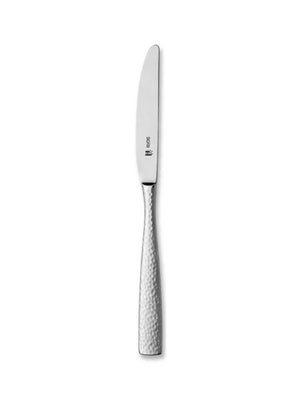 The Aurora Cutlery Range butter knife features a stainless steel build, a textured hammered handle, and a smooth rounded blade, displayed on a plain white background.